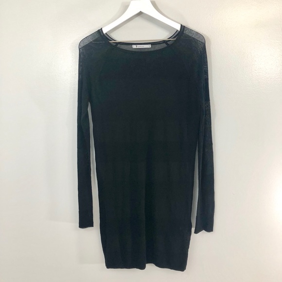 T by Alexander Wang Dresses & Skirts - T by Alexander Wang Sheer Striped Black Dress